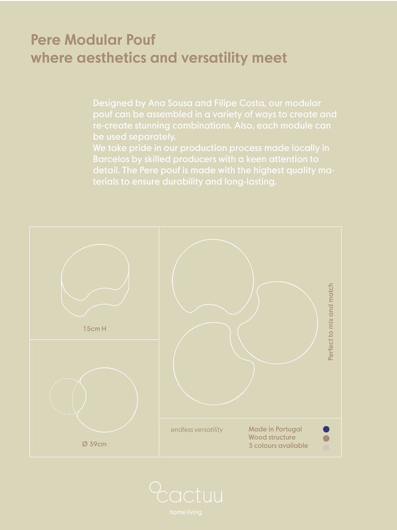 Pere Modular Pouf – Beige – Home Decor – Furniture