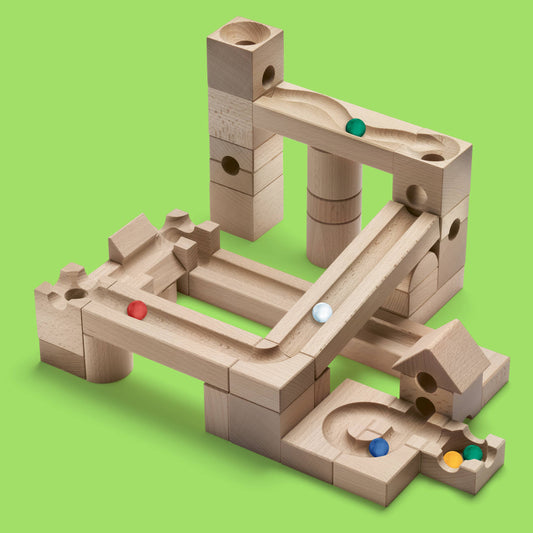 CUBORO JUNIOR, ball track, wood, educational toy, marble track
